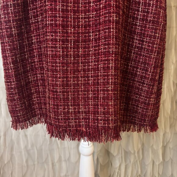 Mi Ami for Francesca’s Burgundy Tweed Button Front Mini Dress | Women's Size XS - Picture 7 of 8